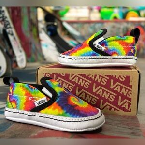 Vans Tie Dye Slip On Crib Shoes  - Size 3/6 Months